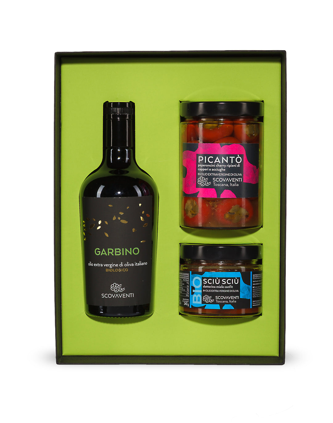 Gift pack - Selection of extra virgin olive oil 500ml + 1 jar 500g + 1 jar 314ml