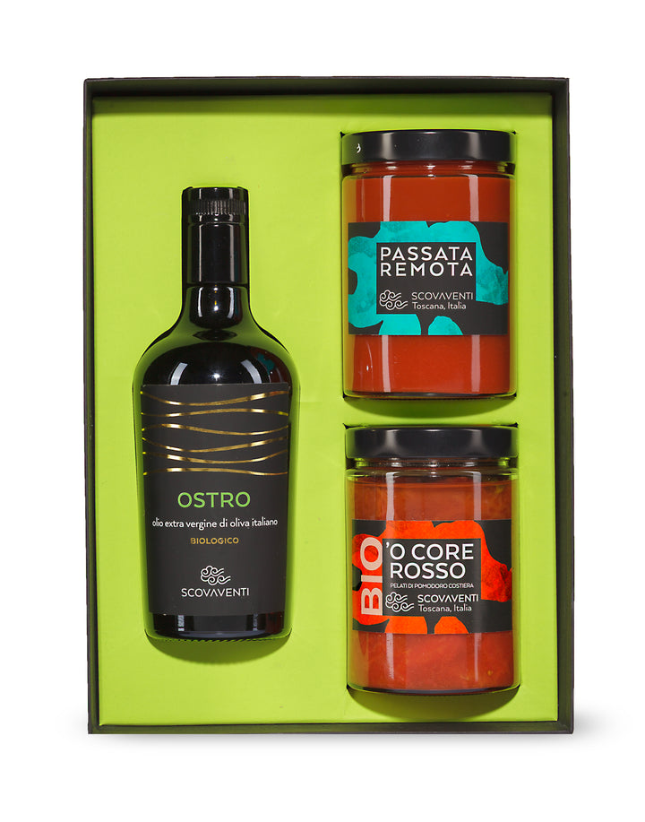 Gift pack Organic Extra Virgin Olive Oil 500ml + 2 jars 500g